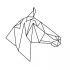 Simple geometric horse head in profile tattoo design