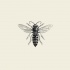Simple grey-ink bee tattoo design