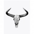 Simple grey-ink bull skull tattoo design