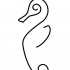 Simple minimals seahorse silhouette tattoo design