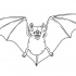 Simple outline cartoon cunning bat tattoo design