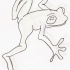 Simple outline crawling frog tattoo design