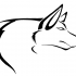 Simple outline dog tattoo design by Pretty Red Wolf