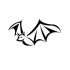 Simple outline flying bat tattoo design
