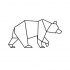 Simple outline geometric walking bear tattoo design