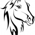 Simple outline horse portrait tattoo design