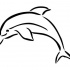 Simple outline jumping dolphin tattoo design