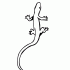 Simple outline lizard crawling up tattoo design