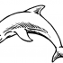 Simple outline smiling dolphin tattoo design