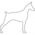Simple outline standing doberman tattoo design