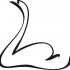Simple outline swan tattoo design