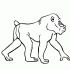 Simple outline walking baboon tattoo design