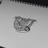 Simple small outline sloth hanging on tree tattoo design