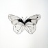 Simple tiny black-and-white butterfly tattoo design
