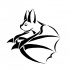 Simple tribal bat flying to the left tattoo design