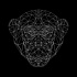 Simple white-ink geometric monkey face tattoo design