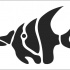 Single fish with stripe pattern tattoo design
