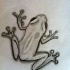 Single grey-body frog tattoo design