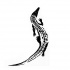 Slim black-ink reptile silhouette print tattoo design