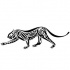 Slim black tribal jaguar tattoo design