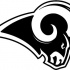 Small black-and-white ram logo in profile tattoo design