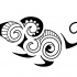 Small black-ink maori-style mouse tattoo design