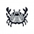 Small black-ink ornate crab tattoo design