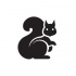 Small black-ink squirrel logo tattoo design