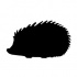 Small full-black hedgehog silhouette tattoo design