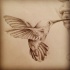 Small grey hummingbird tattoo design