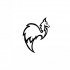 Small outline fox emblem tattoo design