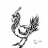 Small tribal rooster tattoo design by Dragon Neko567