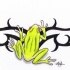 Small yellow frog and tribal elements tattoo design by Mad Tattooz