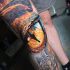 Smaug’s eye right on the knee tattoo