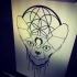 Sphynx cat with mystic geometric signs tattoo design