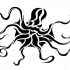 Splendid black water animal with curly tentacles tattoo design