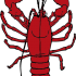 Splendid bright red lobster water animal tattoo design