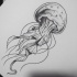 Splendid dotwork-headed jellyfish tattoo design