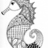 Splendid grey-ink difficult-patterned seahorse tattoo design