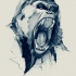 Splendid screaming gorilla portrait tattoo design