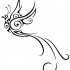 Splendid tribal bird with long curled tail tattoo design