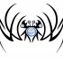 Splendid tribal crab with blue balls elements tattoo design