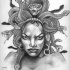 Strict medusa gorgona em preto e branco design
