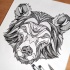 Strict geometric-patterned grizzly muzzle tattoo design