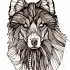Strict original-designed wolf tattoo design by Aofie Fionn