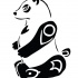 Strikt sitting tribal panda bear tattoo design