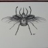 Strong dotwork-style flying bug tattoo design
