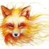 Strong flaming fox tattoo design