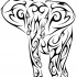Strong tribal elephant running forward tattoo design