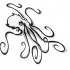 Stylish octopus with thin tentacles tattoo design by Fricken Nick